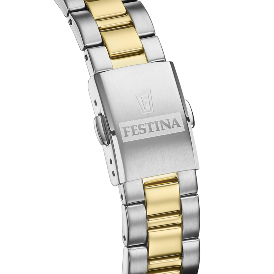 Montre femme Festina CLASSICS F20556/1 – cadran blanc bracelet acier – vue de dos