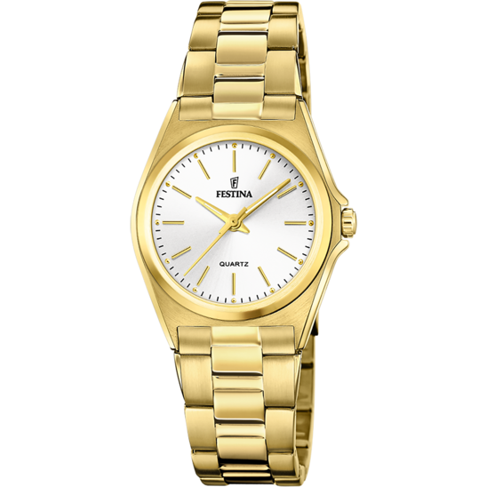 Montre femme Festina CLASSICS F20557/2 – cadran blanc bracelet acier – vue de face