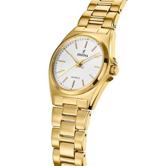 Montre femme Festina CLASSICS F20557/2 – cadran blanc bracelet acier – vue de profil