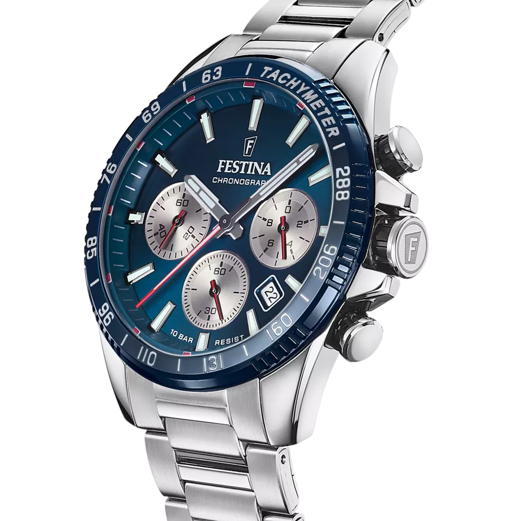 Festina Chronograph Blue & Steel Watch – Men
