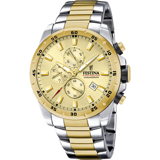 Pánské hodinky Festina TIMELESS CHRONOGRAPH F20562/1 – ocelový náramek – pohled zepředu