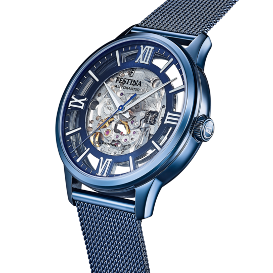 Relógio masculino Festina AUTOMÁTICO F20574/1 – pulseira em aço – vista de perfil