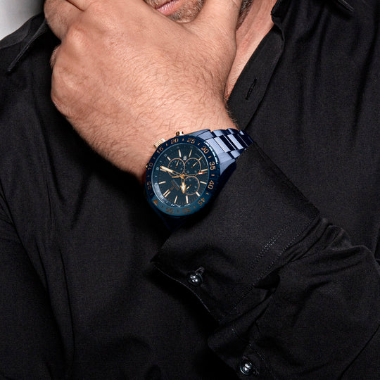 Herrklocka Festina CERAMIC F20576/1 – blå urtavla stålarmband – serie