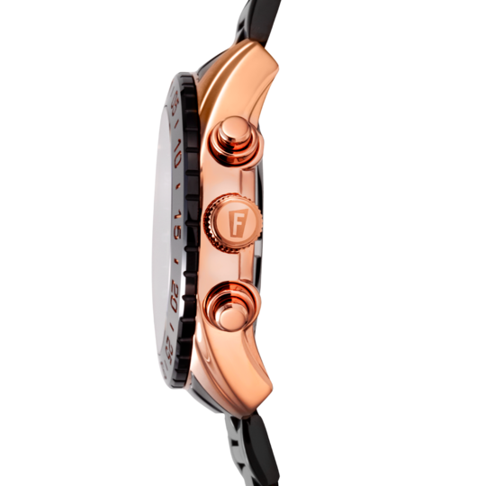 Pánské hodinky Festina CERAMIC F20578/1 – černý ciferník ocelový náramek – pohled z profilu