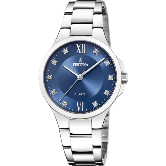Dameshorloge Festina MADEMOISELLE F20582/3 – marineblauwe stalen band met wijzerplaat – vooraanzicht