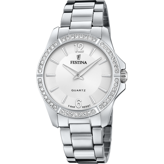 Dameshorloge Festina BOYFRIEND F20593/1 – stalen armband met zilveren wijzerplaat – vooraanzicht