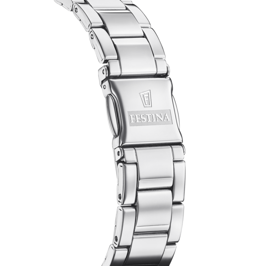 Dameur Festina KÆRESTE F20593/1 – urskive sølv stålarmbånd – set bagfra