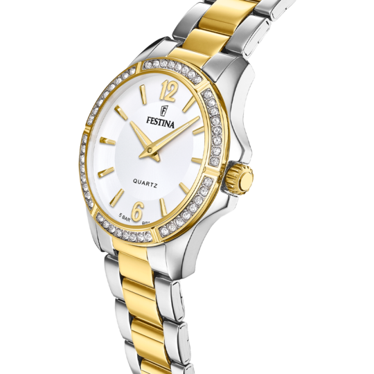 Damklocka Festina POJKVÄN F20594/1 – silver urtavla stålarmband – profilvy