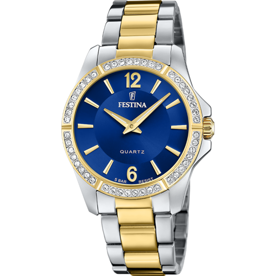 Damklocka Festina BOYFRIEND F20594/2 – blå urtavla stålarmband – framifrån