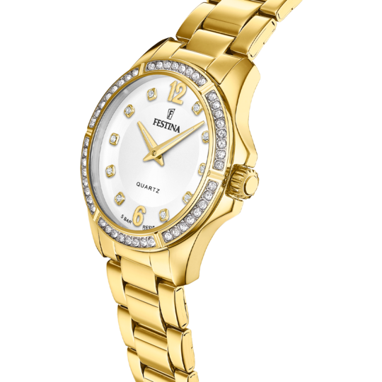 Damklocka Festina POJKVÄN F20596/1 – silver urtavla stålarmband – profilvy