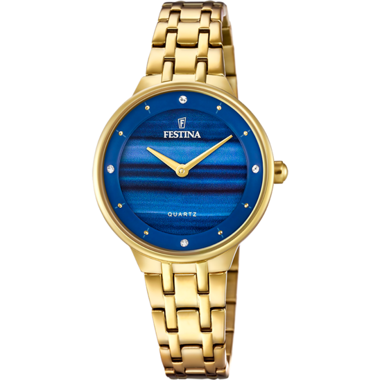 Dameklokke Festina MADEMOISELLE F20601/A – blått stålarmbånd – sett forfra