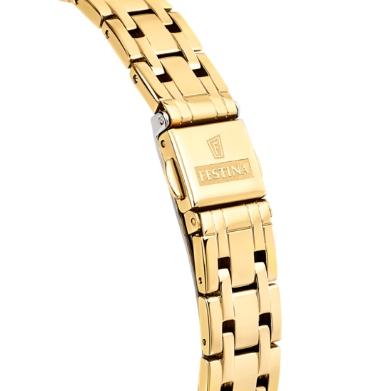 Dameklokke Festina MADEMOISELLE F20601/B – grønn urskive stålarmbånd – sett bakfra