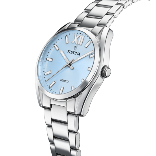 Montre mixte Festina BOYFRIEND F20622/3 – cadran bleu bracelet acier – vue de profil