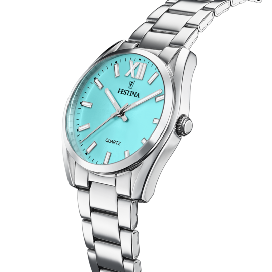 Montre mixte Festina BOYFRIEND F20622/D – cadran bleu bracelet acier – vue de profil
