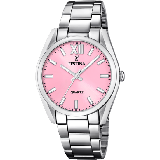 Montre mixte Festina BOYFRIEND F20622/M – cadran rose bracelet acier – vue de face