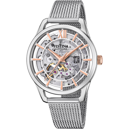 Montre femme Festina AUTOMATIC F20627/1 – bracelet acier – vue de face