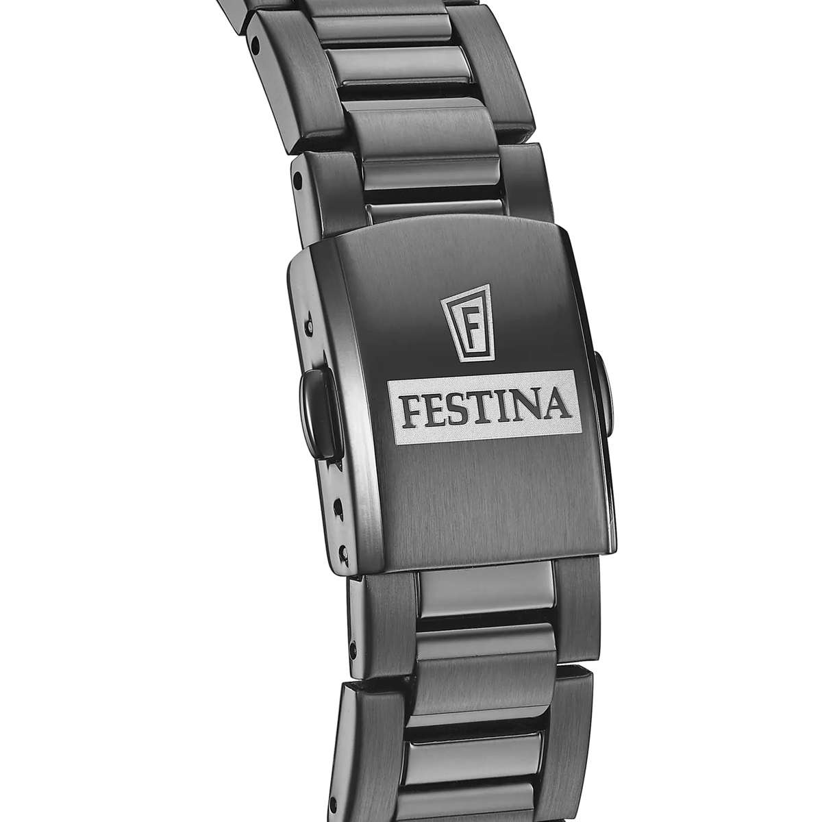 Montre homme Festina AUTOMATIC F20632/1 – cadran noir bracelet acier – détail du fermoir