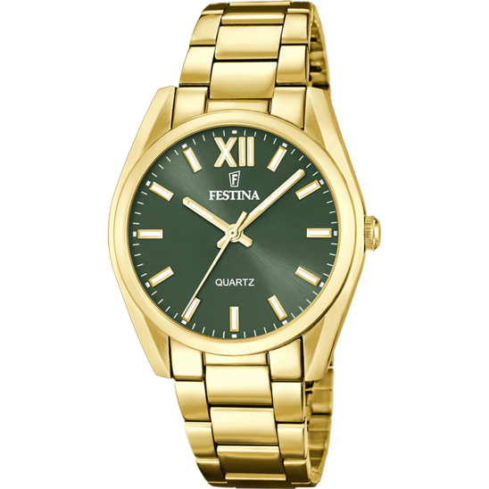 Montre femme Festina BOYFRIEND F20640/4 – cadran vert bracelet acier – vue de face