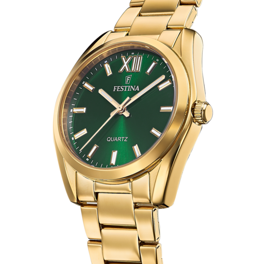 Montre femme Festina BOYFRIEND F20640/4 – cadran vert bracelet acier – vue de profil