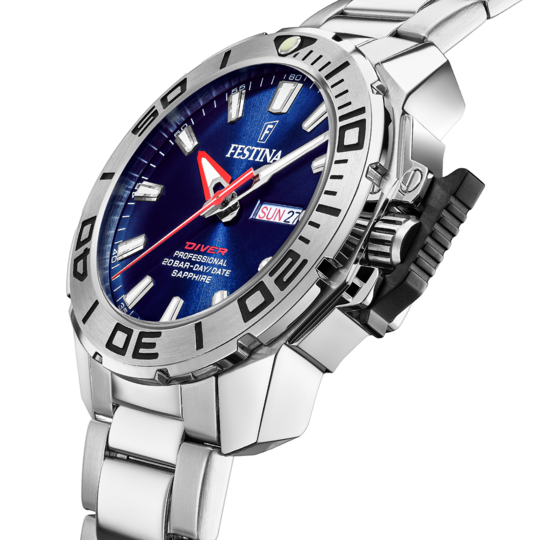 Herrklocka Festina ORIGINALEN F20665/1 – blått stålarmband – profilvy 2