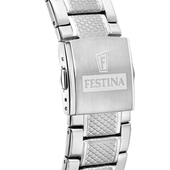 Montre homme Festina TIMELESS CHRONOGRAPH F20668/3 – cadran vert bracelet acier – vue de dos