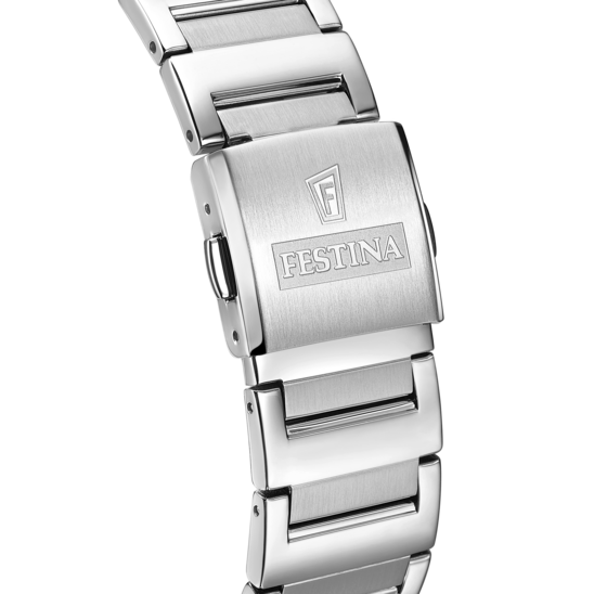 Herrklocka Festina ON THE SQUARE F20677/4 – svart urtavla stålarmband – bakifrån