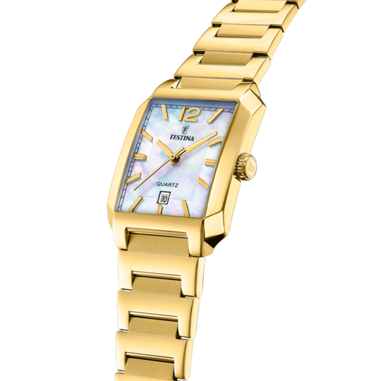 Damklocka Festina ON THE SQUARE F20680/2 – silver urtavla stålarmband – profilvy