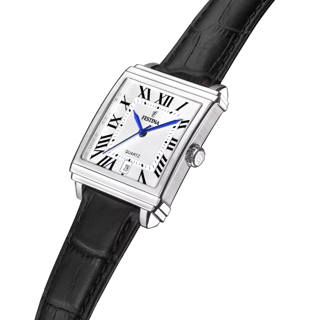 Festina ON THE SQUARE herreur, stål, læderrem | F20681/1
