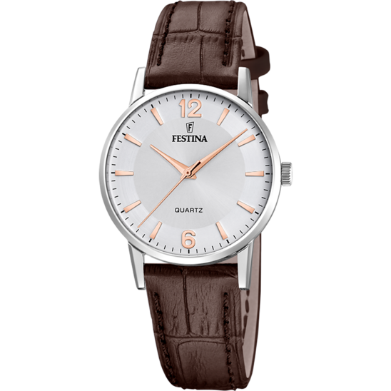 Montre femme Festina CLASSICS F20691/2 – cadran gris bracelet cuir – vue de face