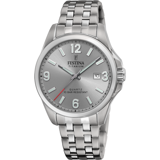 Montre homme Festina TITANIUM F20696/2 – cadran gris bracelet titane – vue de face