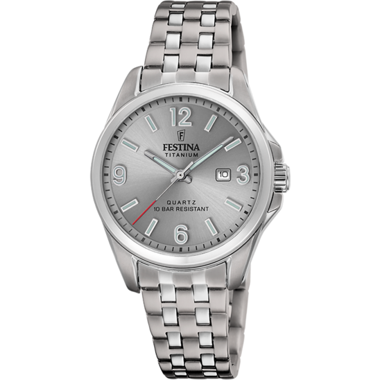 Montre femme Festina TITANIUM F20697/2 – cadran gris bracelet titane – vue de face