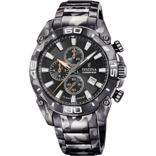 Montre homme Festina SPECIAL EDITIONS F20710/1 – cadran noir bracelet acier – vue de face