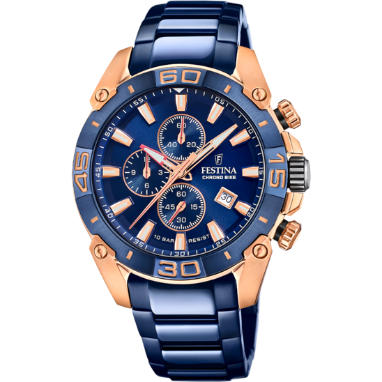 Montre homme Festina SPECIAL EDITIONS F20711/1 – cadran bleu marine bracelet acier – vue de face