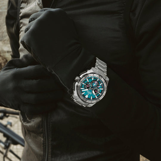 Pánské hodinky Festina CHRONO BIKE F20724/6 – zelený ciferník ocelový náramek – řada