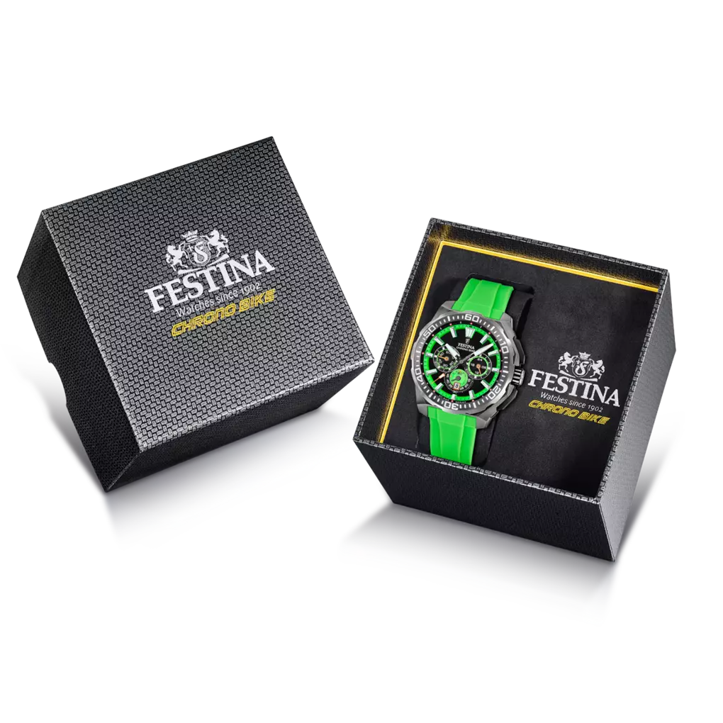 Festina CHRONO BIKE herrklocka gummiband i stål | F20725/3