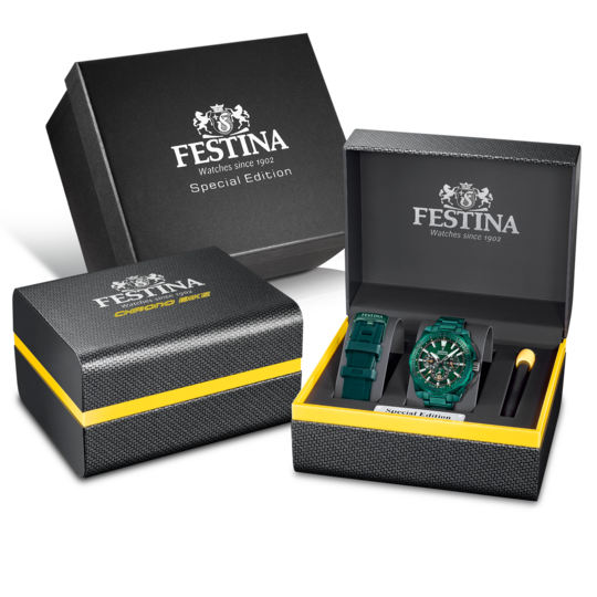 Montre homme Festina SPECIAL EDITIONS F20730/1 – cadran vert bracelet acier – vue de profil 3