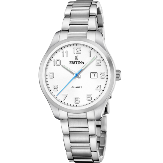 Damklocka Festina CLASSICS F20737/1 – silver urtavla stålarmband – framifrån