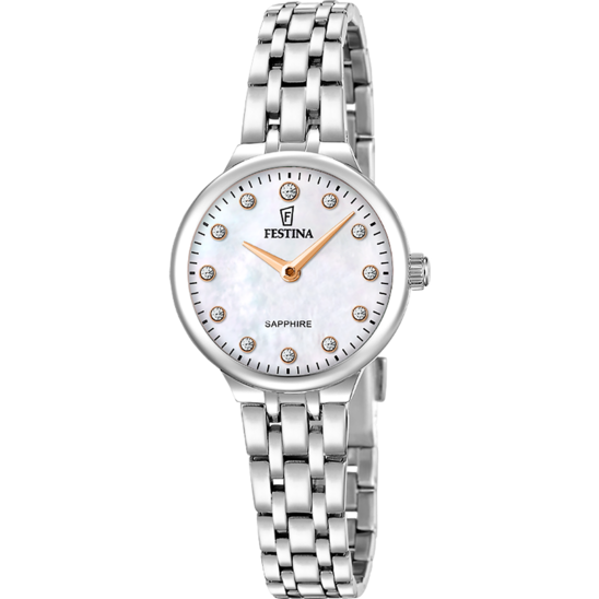 Montre femme Festina MADEMOISELLE F20744/1 – cadran nacré bracelet acier – vue de face