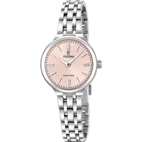 Montre femme Festina MADEMOISELLE F20744/2 – cadran rose bracelet acier – vue de face