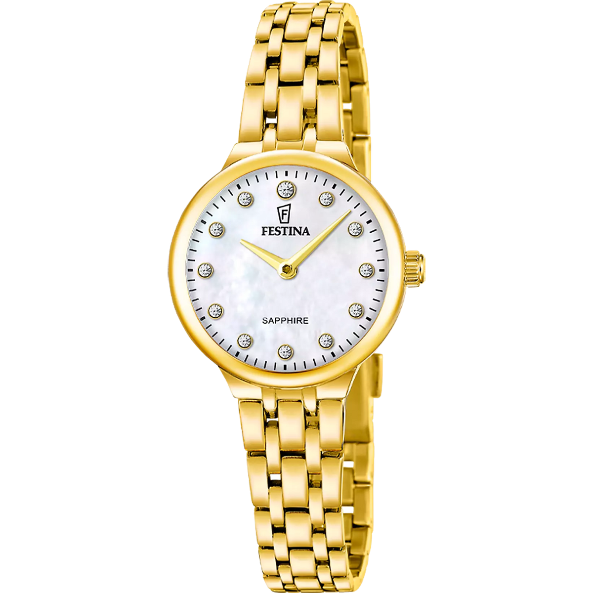 Montre femme Festina MADEMOISELLE F20745/1 – cadran blanc bracelet acier – vue de face