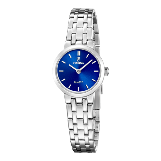 Montre femme Festina MADEMOISELLE F20746/4 – cadran bleu bracelet acier – vue de face