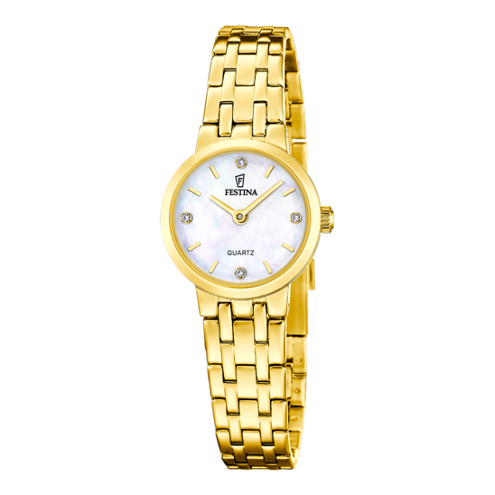 Montre femme Festina MADEMOISELLE F20748/1 – cadran blanc bracelet acier – vue de face