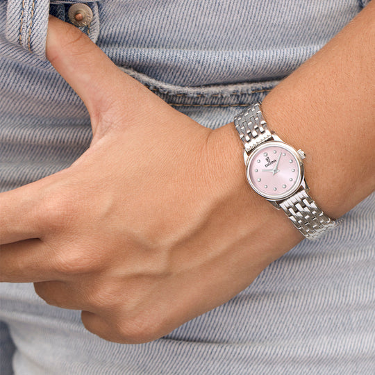 Montre femme Festina MADEMOISELLE F20749/2 – cadran rose bracelet acier – portée