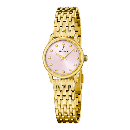 Dameshorloge Festina MADEMOISELLE F20750/2 – stalen band met roze wijzerplaat – vooraanzicht