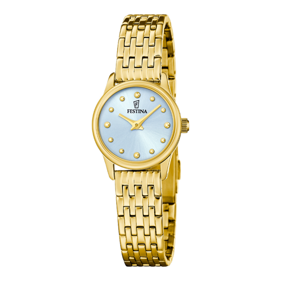 Dameshorloge Festina MADEMOISELLE F20750/3 – stalen band met blauwe wijzerplaat – vooraanzicht