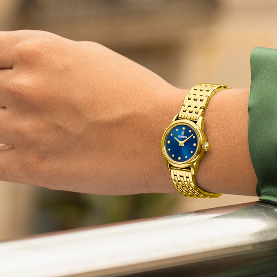 Dameshorloge Festina MADEMOISELLE F20750/4 – stalen band met blauwe wijzerplaat – bereik