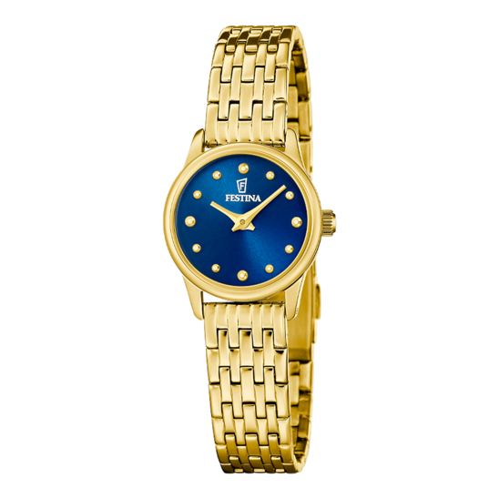 Dameshorloge Festina MADEMOISELLE F20750/4 – stalen band met blauwe wijzerplaat – vooraanzicht