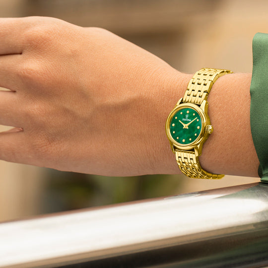 Dameshorloge Festina MADEMOISELLE F20750/5 – stalen band met groene wijzerplaat – bereik