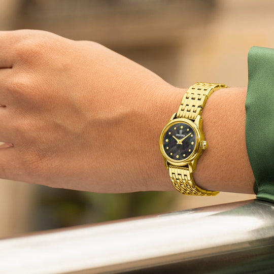 Dameshorloge Festina MADEMOISELLE F20750/6 – stalen band met zwarte wijzerplaat – bereik