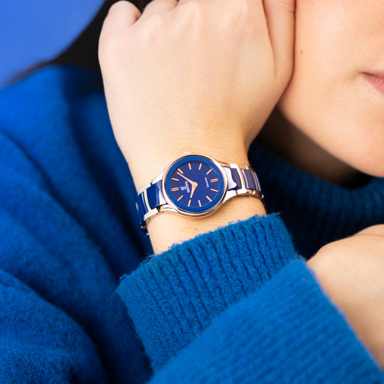 Dameur Festina CERAMIC F20752/5 – urskive marineblåt stål og keramik armbånd – emfang